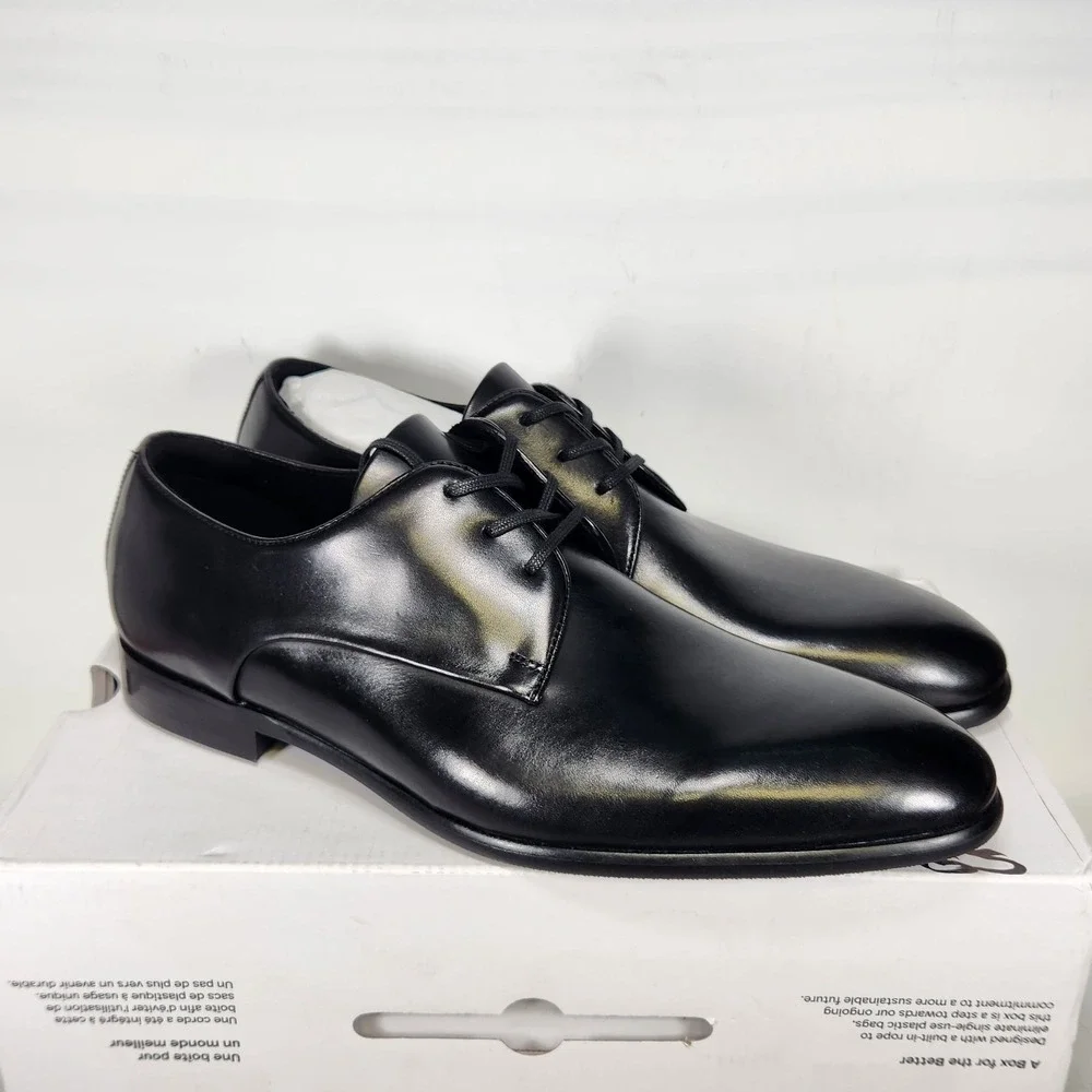 Aldo Marcelus Dress Shoes Mens Size 12 Black Leather Lace Up Pillow Walk Flex